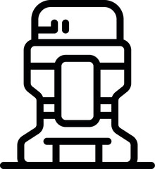 Poster - Simple icon of a modern public transport stop with a digital panel showing the arrival time