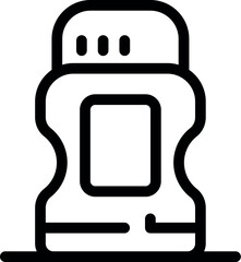 Poster - Simple black line vector icon of a deodorant stick standing up, isolated on a white background