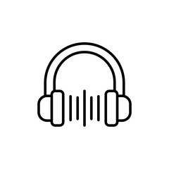 Fototapete - Music streaming outline icons, minimalist vector illustration ,simple transparent graphic element .Isolated on white background