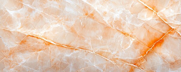 Poster - Elegant marble texture with soft orange veins, perfect for backgrounds, wallpapers, or design elements.