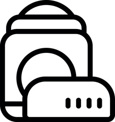  - Simple outline icon of a router providing a wireless internet connection