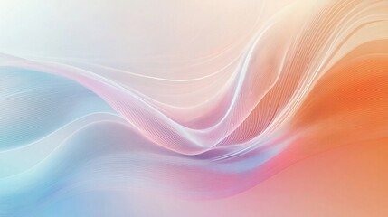 Smooth lines in pastel gradients, flowing elegantly to create a minimalistic abstract design