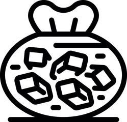 Poster - Simple vector icon of a plastic bag filled with ice cubes, perfect for projects related to beverages, parties, and keeping things cool