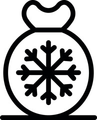 Poster - Simple icon representing a christmas gift bag with a snowflake drawing on it