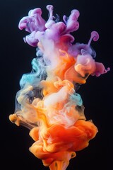 Poster - Colorful ink is making abstract shapes as it dissolves in water