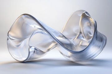 Poster - Transparent wavy shape forming abstract sculpture