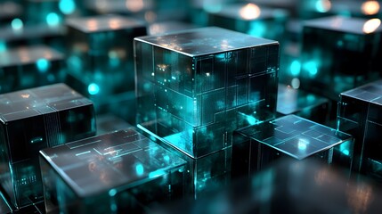 Cube puzzle with network diagram. 