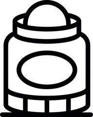 Wall Mural - Simple black and white line drawing of a round deodorant stick packaging for keeping fresh