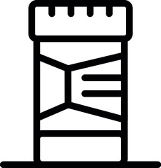 Poster - Simple vector icon representing a prescription medicine bottle, ideal for websites or apps related to health and pharmaceuticals
