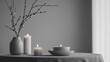 © AliaWindi - An empty scene featuring blank mockup template (featuring a black and white photo of a loved one and flickering candles with their gentle glow on the table),