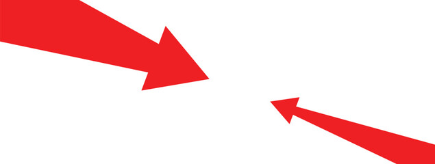 Aufkleber - Big arrow versus small arrow. Business entrepreneur rivalry concept. Investment value economy growth concept.	
