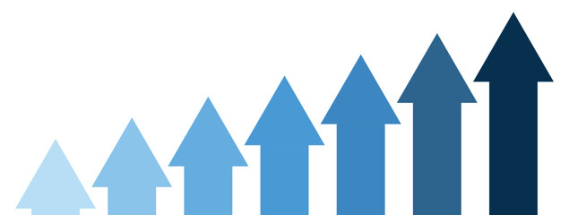Aufkleber - Business arrow success growth investment target isolated on white background design template. Investment value economy growth concept.	
