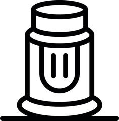 Poster - Simple bold outline icon representing an electric kettle boiling water, ready to be served