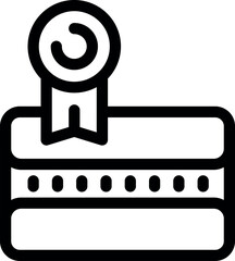 Poster - Simple vector icon of a credit card getting certified with a check mark ribbon, isolated on white background