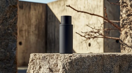 Poster - Modern Airless Pump Dispenser in an Outdoor Setting