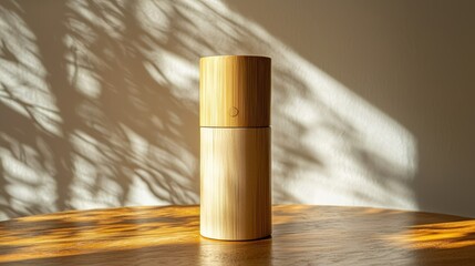 Poster - Eco-Friendly Moisturizer Bottle on Wooden Table