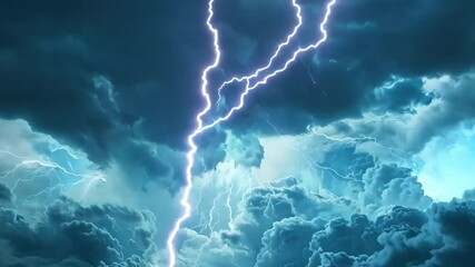 Wall Mural - thunder rumbling through stormy clouds, video