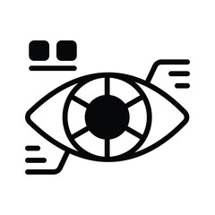 Wall Mural - Mechanical eye vector, artificial intelligence icon design