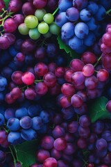 Seamless background of grape with various colors and species