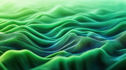 Wall Mural - a wave pattern, the waves are made of green and blue