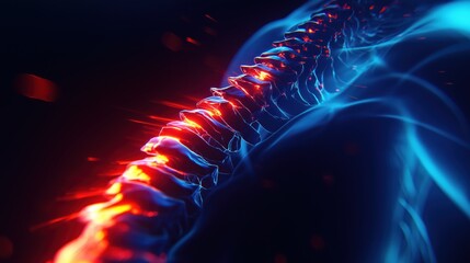 Sticker - Glowing spine, close-up photo with bokeh and beautiful radiance