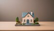 © Wonderful Life  - A miniature house on a table that can be designed with a neutral background