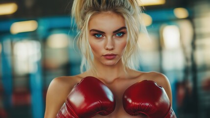 Sticker - a woman in boxing gloves