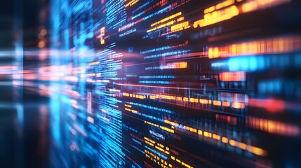 Web development concept with abstract high speed technology POV motion blur. 