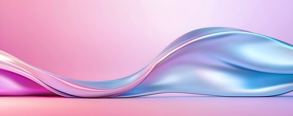 Poster - Holographic Fluidity - Surreal Light Effects and Iridescent Gradients in Futuristic Abstract Design