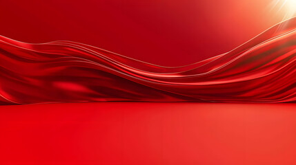 Elegant red wave backdrop with smooth texture