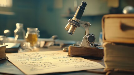 Poster - Exploring the wonders of science through a microscope and classic literature