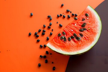 Wall Mural - slices of watermelon isolated on black background