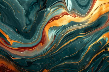 Abstract marble background fluid art painting alcohol ink style with a mix of black, gold colours. Beautiful swirl marble background