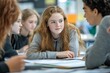 © nupam - Students doing group studies in high school, Generative AI