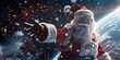 © naimurrahman21 - Galactic Giftbringer Santa’s Cosmic Journey, Starlit Sleigh Ride Santa’s Space Odyssey