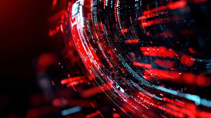 Poster - Digital Revolution, an abstract visual depicting the essence of technological advancement, featuring futuristic graphics and a dedicated space for informative text.