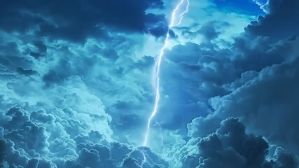 Wall Mural - thunder rumbling through stormy clouds, video