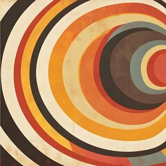 Poster - Abstract Retro Geometric Pattern With Circular Shapes and Vintage Texture