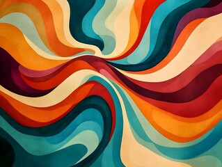 Poster - Abstract Swirling Rainbow Pattern in Warm Colors