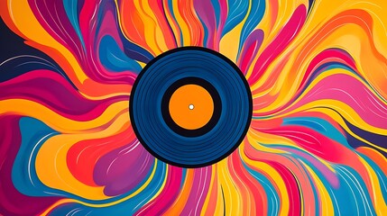 Poster - Colorful Abstract Vinyl Record Background