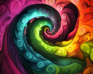 Poster - Abstract Swirling Rainbow Colors Background