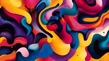 Poster - Abstract Colorful Swirls Background   Modern Art Design