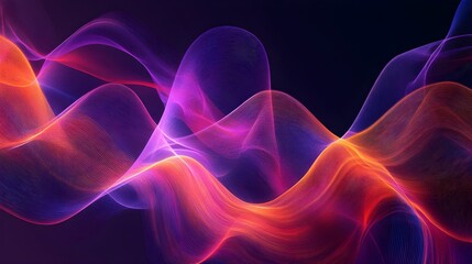 Poster - Abstract Wavy Lines Background   Purple Red Orange Gradient