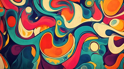 Poster - Abstract Swirl Pattern in Vibrant Colors   Digital Art