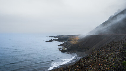 Wall Mural - nature sceneries taken from Fauskasandur beach along the route 1 between hofn and Egilsstadir, Iceland