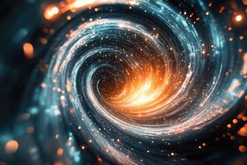 Poster - A mesmerizing cosmic whirlpool of light and energy, swirling in vibrant colors, evoking a sense of wonder and infinity.
