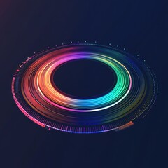 Fototapete - Abstract colorful circular pattern, dark background