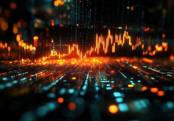 Poster - Abstract Data Visualization with Vibrant Colorful Lights