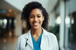 © CojanAI - Portrait of a smiling female African American medical physician