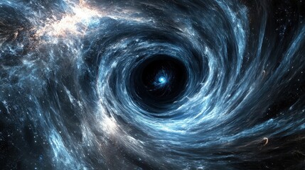 Wall Mural - Wormhole or black hole illustration of the curvature of space and energy.